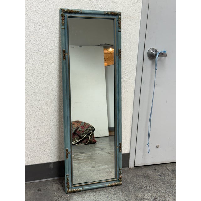 Traditional Distressed Ornate Leaning Mirror, Vintage For Sale - Image 3 of 12