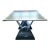 1980s Postmodern Glass Top Double Triangle Base Dining Table For Sale