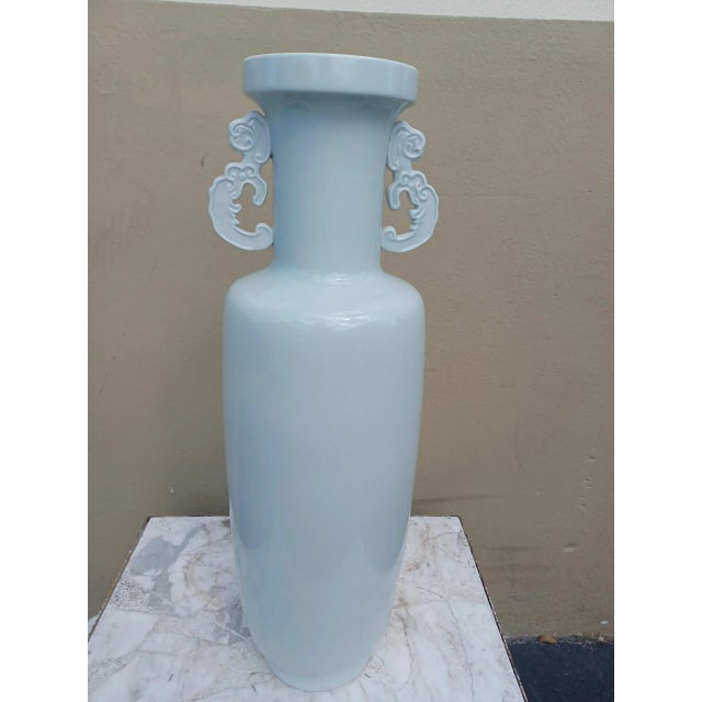 Asian Mid 20th Century Vintage Longquan Tall Celadon Vase For Sale - Image 3 of 5