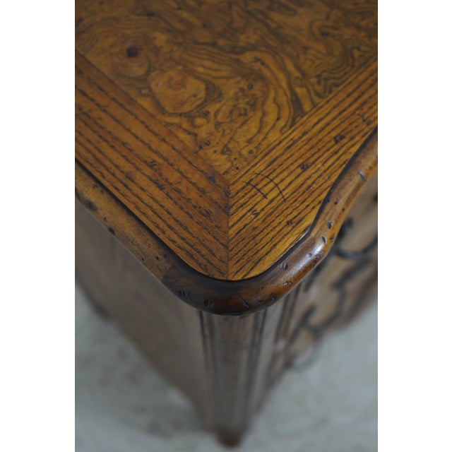 Baker Burl Wood & Oak Louis XV Style Commode Chest For Sale - Image 11 of 17