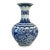 Vintage Chinoiserie Blue & White Porcelain Onion Shape Vase Dragon and Phoenix 21" H For Sale