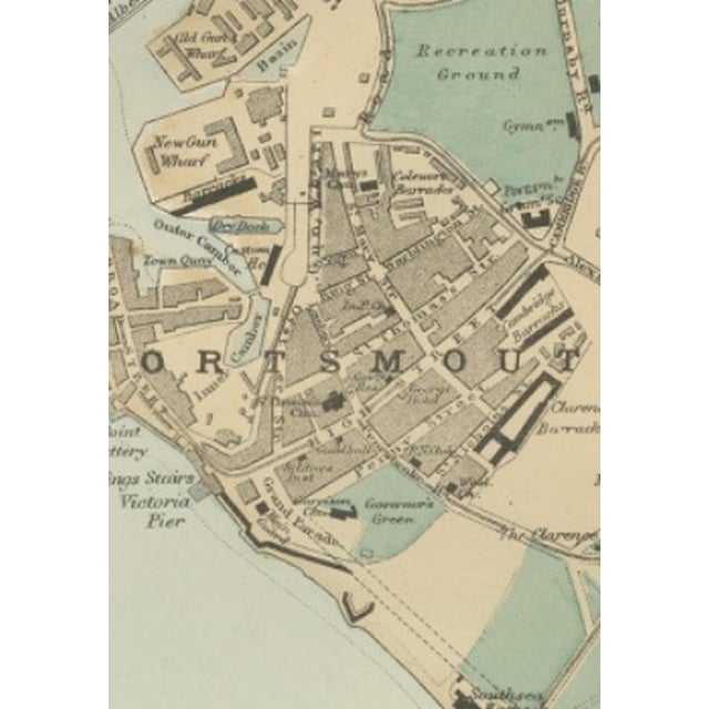 Antique Town Map of Portsmouth by George W. Bacon, 1885 For Sale - Image 12 of 13