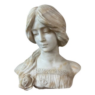 Egon Hillebrand, Marble Bust of a Woman, 1890s-1900s, Marble For Sale