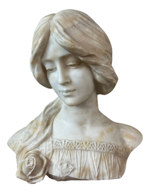 Egon Hillebrand, Marble Bust of a Woman, 1890s-1900s, Marble