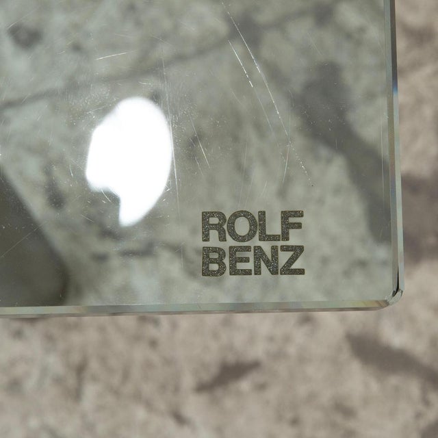Silver Glass and Silver Metal Dining Table from Rolf Benz For Sale - Image 8 of 11