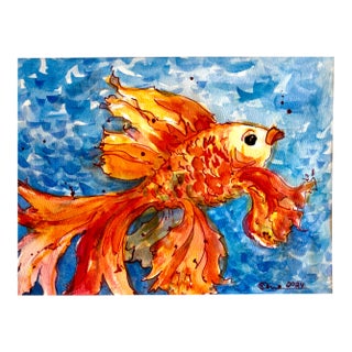 Giclee Print of the Watercolor Painting “ Orange Fish” For Sale