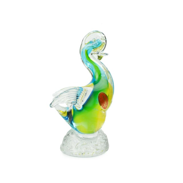 Glass Mid 20th Century Hand Blown Murano 2 Duck Birds on a Base For Sale - Image 7 of 9