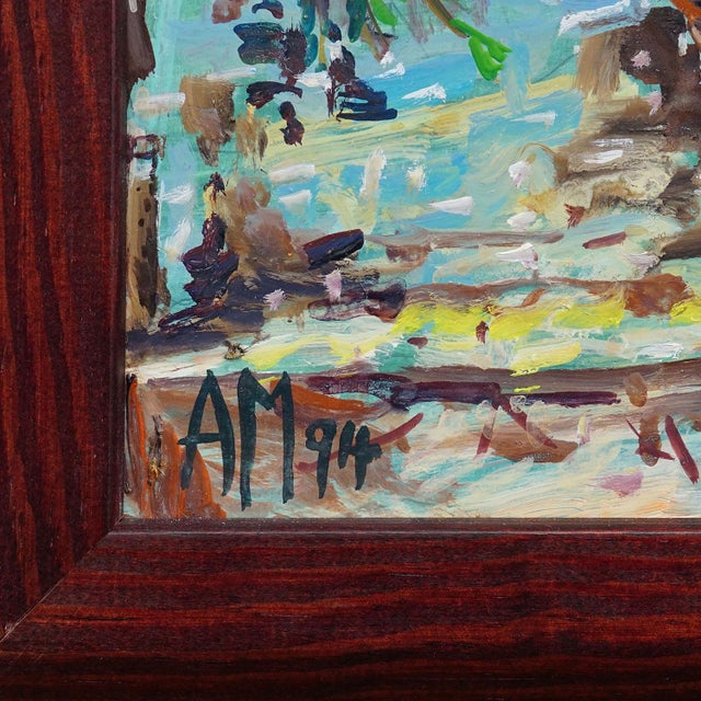 Oil Painting by Alexander Michael - Fraueninsel, Jetty, 1994 For Sale - Image 4 of 7