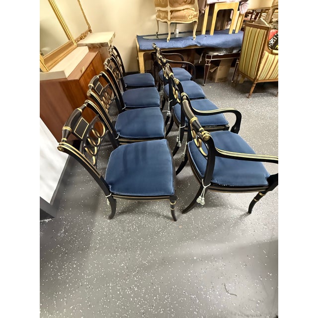 Late 20th Century Late 20th Century Baker Furniture Historic Charleston Collection “Governor Alston” Dining Chairs (Set of 8) For Sale - Image 5 of 12