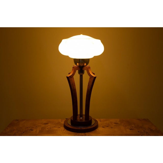 Metal Art Deco Table Lamp, Poland, 1950s For Sale - Image 7 of 9