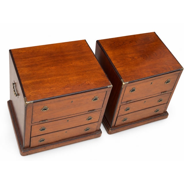 1970s National Mt. Airy Campaign-Style Nightstands — Pair For Sale In Tampa - Image 6 of 11
