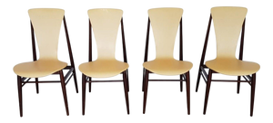 Dining Chairs with Floating Seats, 1950s, Set of 4