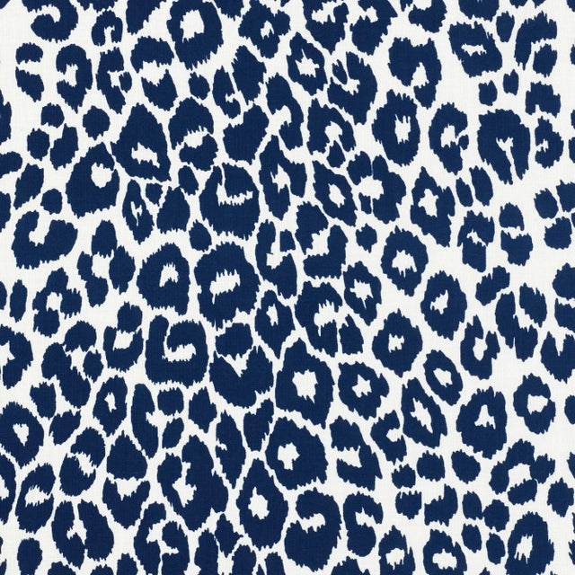 Contemporary Schumacher Iconic Leopard Indoor/Outdoor Fabric in Navy For Sale - Image 3 of 3