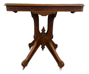 Antique Late 19th Century Victorian Eastlake Walnut Parlor Table