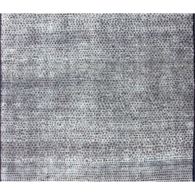 Contemporary Modern Distressed Hand Knotted Checkered Rug by Keivan Woven Arts, 6 X 8'9 For Sale - Image 3 of 13