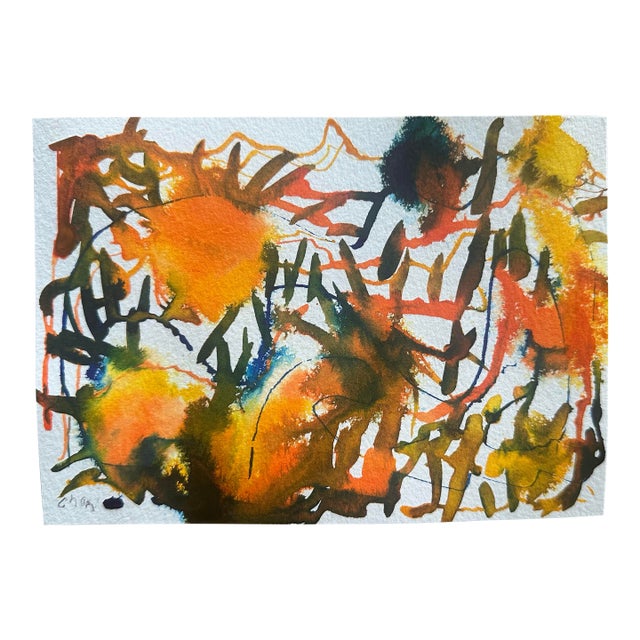 “Caught in the Wind” Signed Original Abstract Watercolor by Chani MacKay For Sale