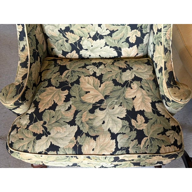 Mid Century Wing Back Chair With Pretty Scrolled Arms For Sale - Image 4 of 8