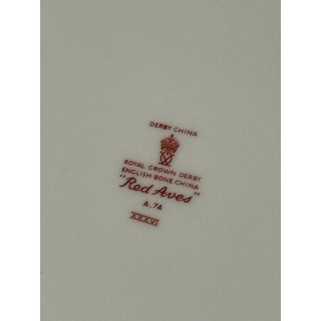 Late 20th Century Royal Crown Derby “Red Aves” Extensive Dinner & Tea Service — 64 Pieces For Sale - Image 16 of 17