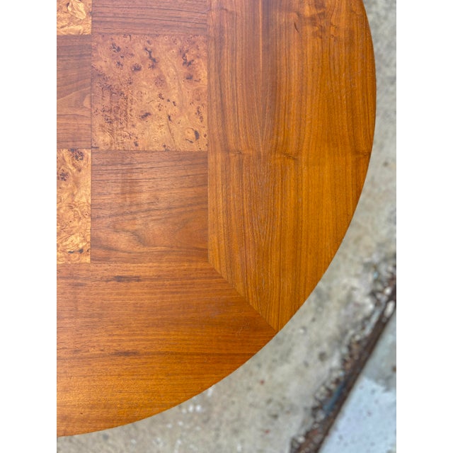 Mid 20th Century Alta Vista Lane Round Coffee Table With Burl and