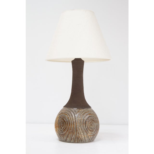 Brown Danish Modern Ceramic Table Lamp by Børge Christoffersen for Chris Haslev, 1960s For Sale - Image 8 of 18