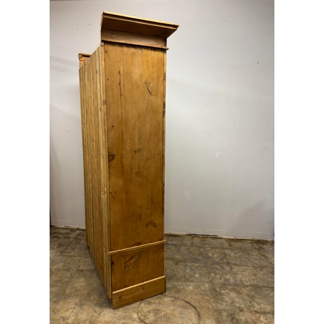 19th Century English Pine Single Door Wardrobe For Sale - Image 9 of 10