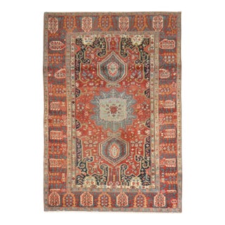 Antique Zabihi Collection Persian Serapi Foyer Size Rug - 4'9" x 6'10" For Sale