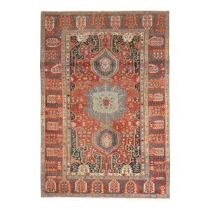 Antique Zabihi Collection Persian Serapi Foyer Size Rug