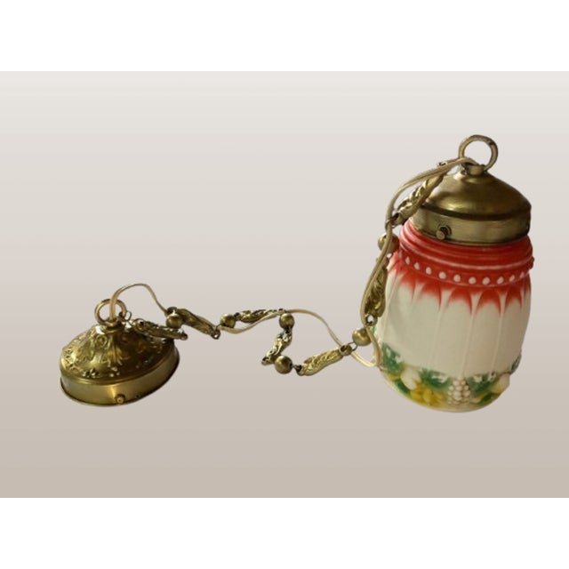 Antique Art Deco Bisque Glass Lantern, 1920s For Sale - Image 3 of 12