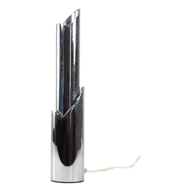 Space Age Italian Chrome Table Lamp, 1960s For Sale