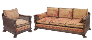 Set of 19th Century Renaissance Sofa and Armchair in Walnut