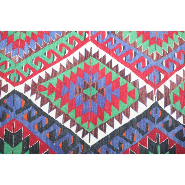 Textile Handmade Turkish Oushak Vith Vivid Color -4' 11' X 8' For Sale - Image 7 of 12