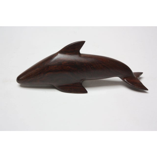 Vintage Ironwood Dolphin Sculpture For Sale - Image 4 of 9