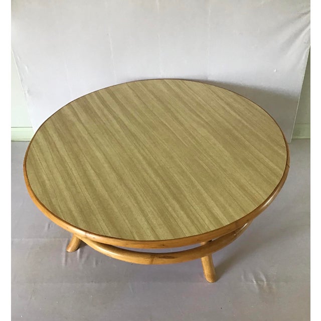 Vintage Mid Century Rattan Bamboo Bentwood Coffee Table Chairish