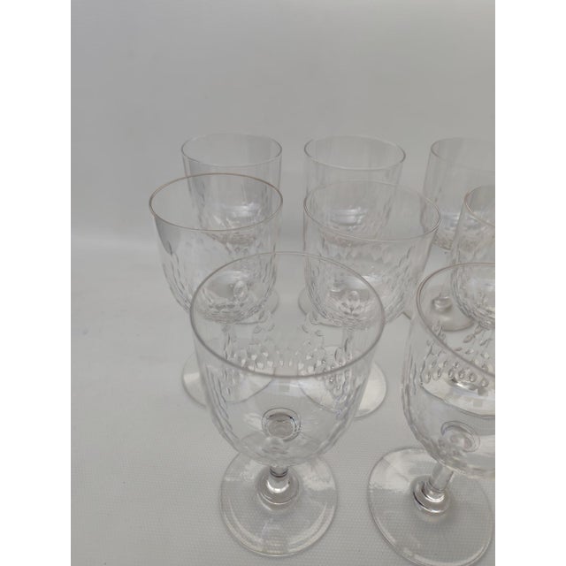 Glass Large Crystal Richelieu Glasses from Baccarat, 1920s, Set of 8 For Sale - Image 7 of 8