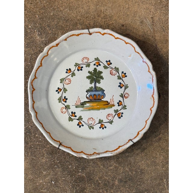 Polychrome Delft Plate For Sale - Image 4 of 5