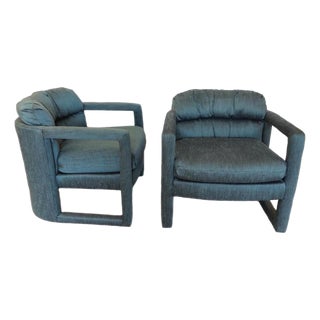 Vintage Baughman for Drexel Barrel Back Parson Chairs Pair 1970's For Sale