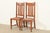 Brown Stickley Brothers Style Antique English Arts & Crafts Carved Oak High Back Side Chairs or Dining Chairs, Pair For Sale - Image 8 of 8