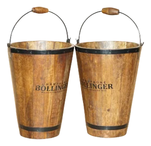 Vintage Bollinger Champagne Coolers or Log Wood Buckets, Set of 2