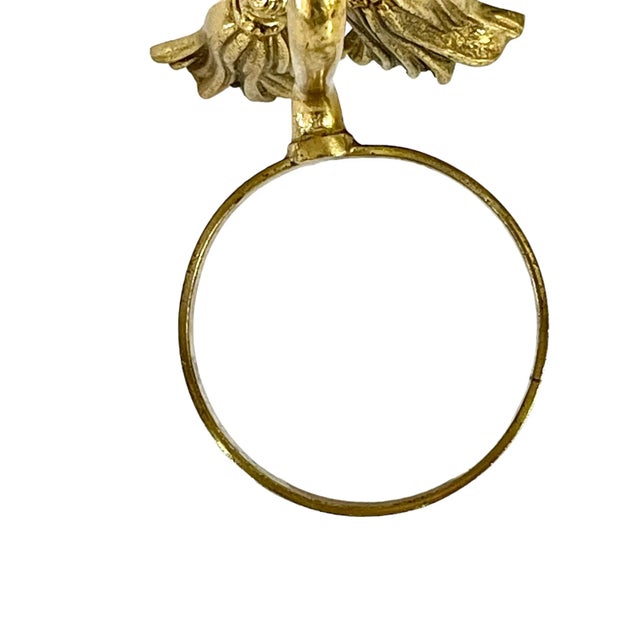 Vintage Hollywood Regency French Brass Bow and Tassel Bathroom Cup Holder For Sale - Image 9 of 9