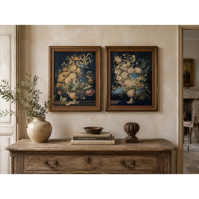 A striking pair of Dutch watercolour and gouache floral still lifes, signed "F.M. de Spaen née de Bylandt" and dated 1809....