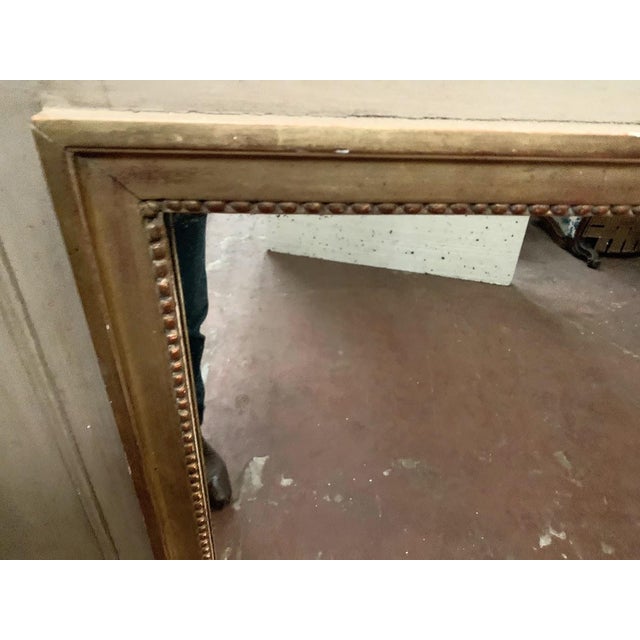 Wood Louis XVI Style Trumeau Mirror in Patinated and Gilded Wood For Sale - Image 7 of 13