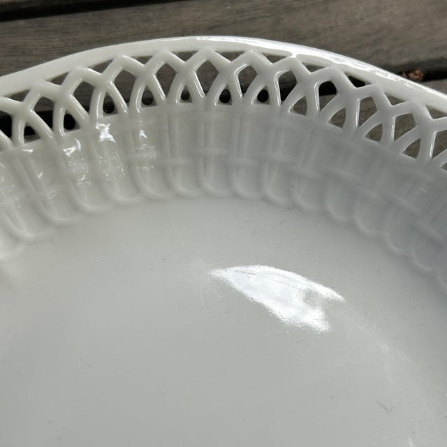 Antique KPM Reticulated Pierced Porcelain Basketweave Pastry Bowls - Set of 6 For Sale In Sacramento - Image 6 of 11