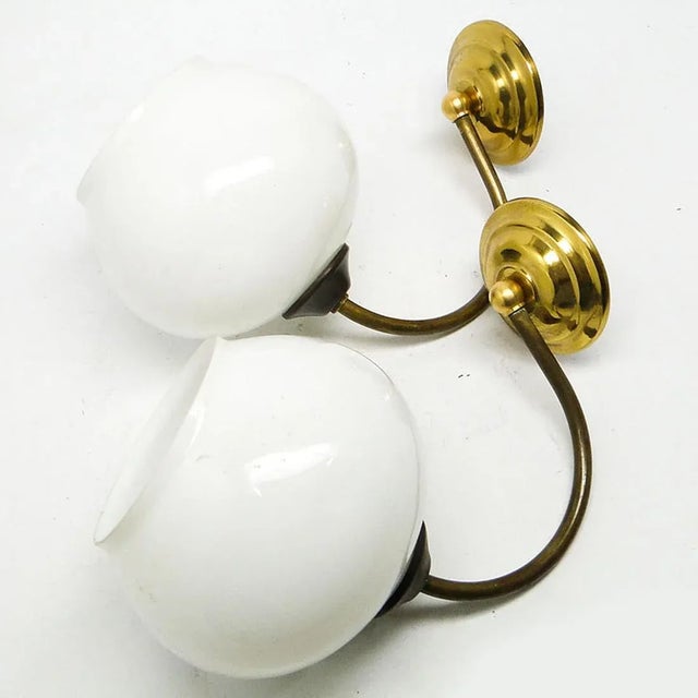 Metal Art Deco Style Wall Lamps, Poland, 1950s, Set of 2 For Sale - Image 7 of 7