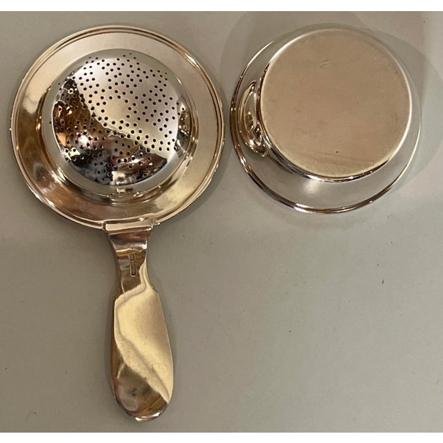 Classic 800 Sterling Silver tea strainer and waste bowl, marked Tezler. Everyone needs on for a proper cuppa!