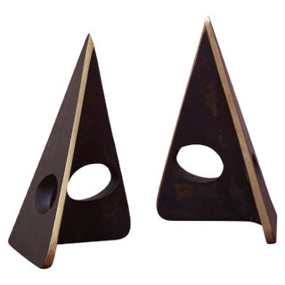 Bookends in a Patina and Polish Brass Mix by Carl Auböck, 2017, Set of 2 For Sale