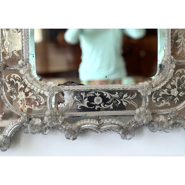 Silver 19th C Venetian Paraclose Mirror For Sale - Image 8 of 9