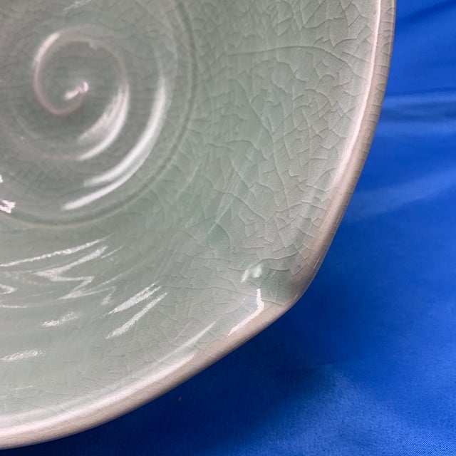 Mid-Century Modern Vintage Green Pottery Bowl, With Four Pour Spouts. For Sale - Image 3 of 12