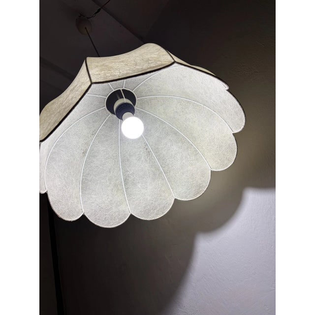 1960s German Cocoon Mid Century Modern Pendant Chandelier Flower Goldkant Leuchten For Sale - Image 10 of 13