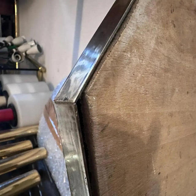 1950s 1950s Mid-Century Modern Giò Ponti Style Solid Brass Italian Wall Mirror For Sale - Image 5 of 11