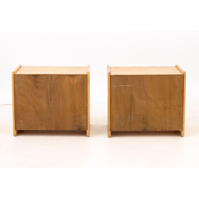 Brown Modern Walnut and Rattan Nightstands, Pair For Sale - Image 8 of 8